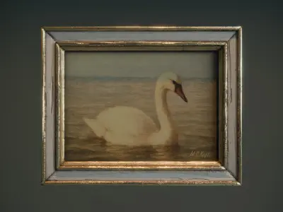 Small Vintage Frame and Painting Low-poly 3D model