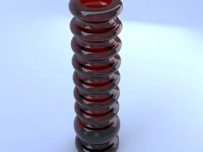 Glass Vase Red 3D model