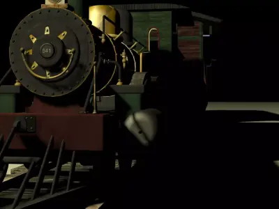 Old Train Model Free low-poly 3D model