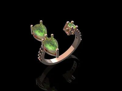  Fashion Ring With Brilliants 3D Print Model 3D print model