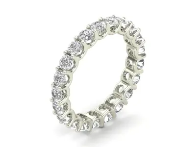 U Shaped Eternity Ring 3 point 5 mm stone size swiss 17 and EU57 3D print model