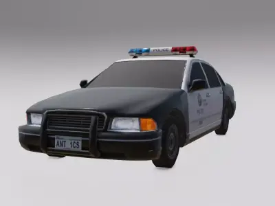 Police Car Low-poly 3D model