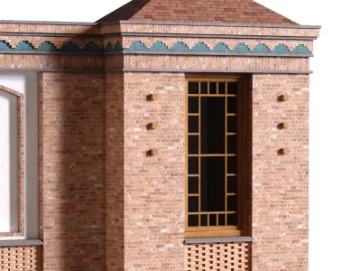 arabic exterior facade element set 810 Low-poly 3D model