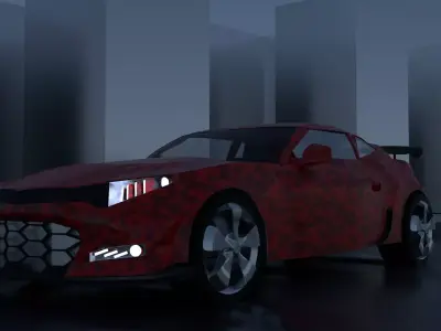 This is a Red Camaro 3D model