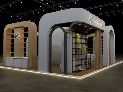 Exhibition booth design 3D model 10m x 13m 3D model
