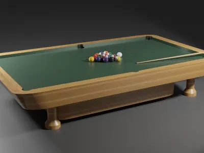 Billiard Pool Table Low-poly 3D model