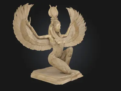 Winged Goddess Statue Divine Monument Model  3D model