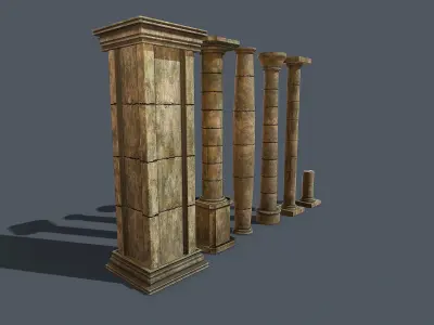 Medieval column Low-poly 3D model