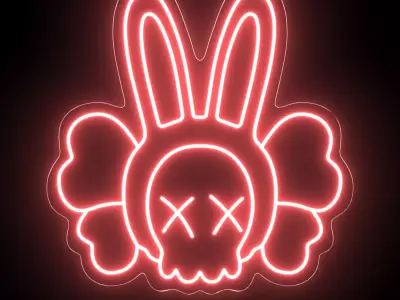 KAWS Hare Neon Sign 3D model