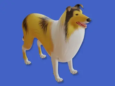 Dog toon style 3 Low-poly 3D model