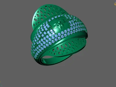 Women Ring With Stone Diamond Ready STL 3DM Models Womens Rings 3D print model buy