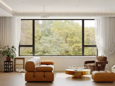 Luxury living room dining room interior scenes 20 3D model purchase