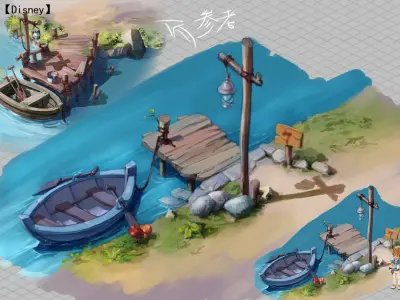 Game Wood - Boat 03 3D model
