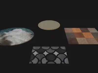Carpet set Low-poly 3D model purchase
