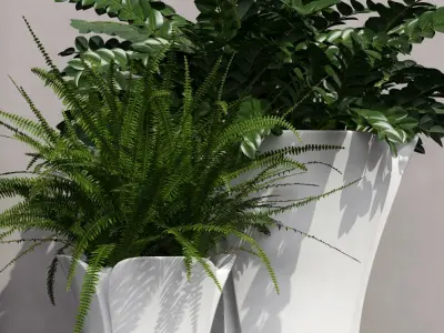 Barcelona design flowerpots set 02 3D model