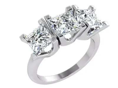 Princess Cut Ring 4338 3D print model