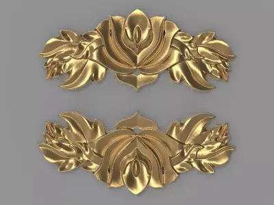 Floral Wood Carving for Furniture - 3 3D model