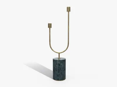 Candle Holder Gold L Low-poly 3D model