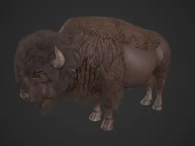 Bison Low-poly 3D model