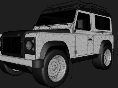Land Rover Defender 90TD Low-poly 3D model