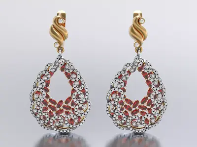 Earrings  elegant  3D print model purchase
