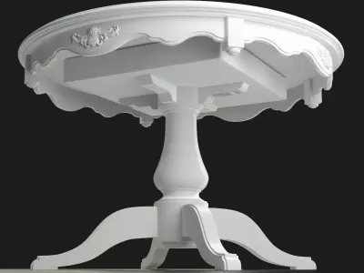 Antique-Style Round Table 3D model