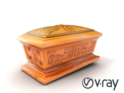 Egyptian Sarcophagus Polished Carvings model pack Low-poly 3D model