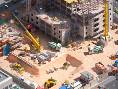 Construction Low-poly 3D model