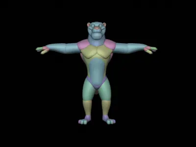 Tiger Character Blockout 3D model