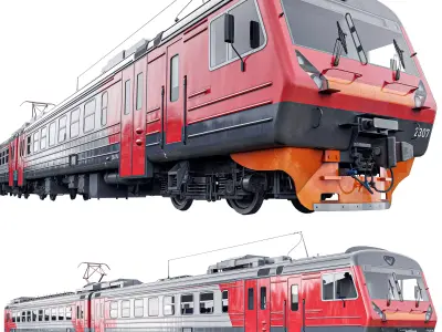 Passenger Train ED4M  3D model