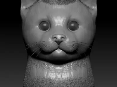 Cat head Low-poly 3D model