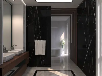 Modern Luxury Bathroom Design 3D model