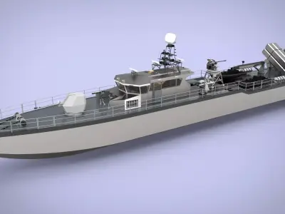 Fast Patrol Boat 40  Low-poly 3D model