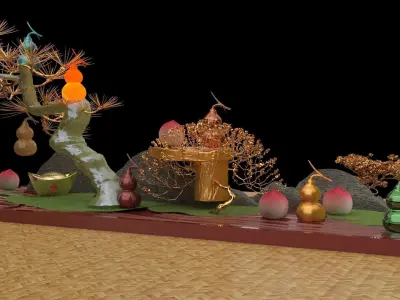 Chinese gourd tree   3D model