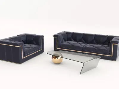 Luxury Sofa and Armchair 3D model