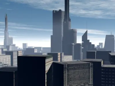 Low Poly City Free low-poly 3D model