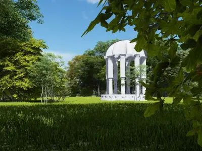 Outdoor Gazebo with Greek Columns 3D model