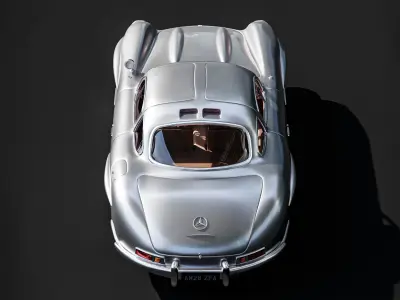 Mercedes SL300 Gullwing - Chrome - Classic Icon 3D model