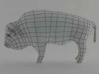 bison base mesh Low-poly 3D model