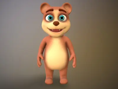 cartoon teddy bear Low-poly 3D model