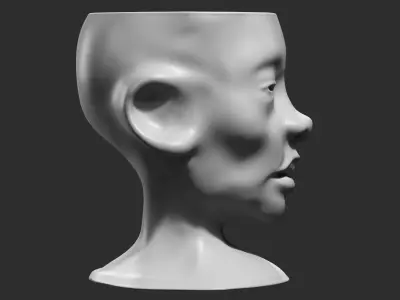 human head modern sculpture 3d print model 79 3D print model