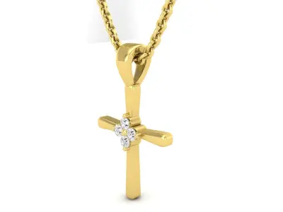 AV 683 Diamond Ladies Cross Pendant 3D print model