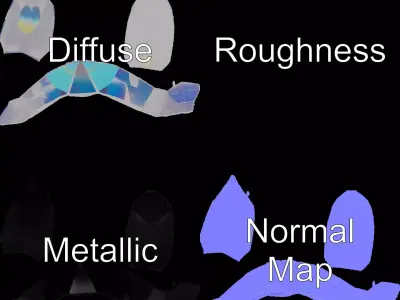 Iridescent Crystal Shard model pack Low-poly 3D model