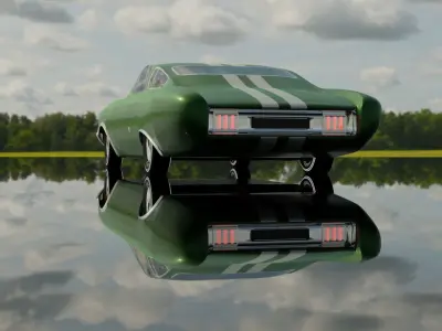 Low poly Classic car model Low-poly 3D model