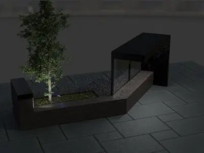 Bus Station parks  3D model