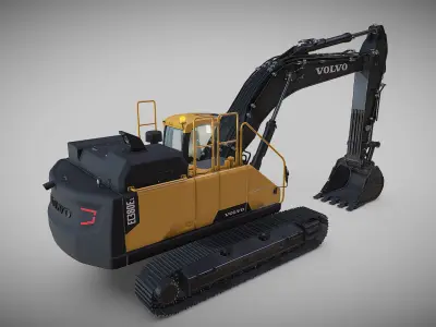 Excavator EC380EL Low-poly 3D model