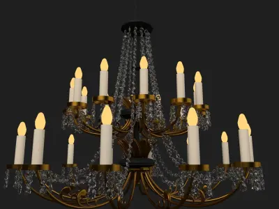 Chandelier with candles 3D model