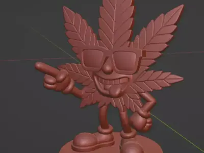 Green Buddy  Cannabis Mascot 3D print model