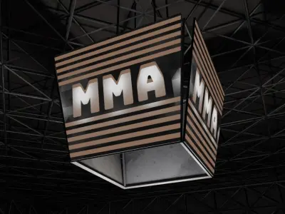 VR MMA Octagon Cage Ring Low-poly 3D model