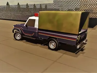 Toyota Landcruiser African Police Truck Low-poly 3D model